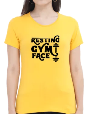 Golden Yellow Express Your Gym Attitude with the "Resting Gym Face" T-shirt