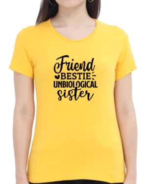 Celebrate Your Special Bond with the "Friend Bestie Unbiological Sister" T-shirt