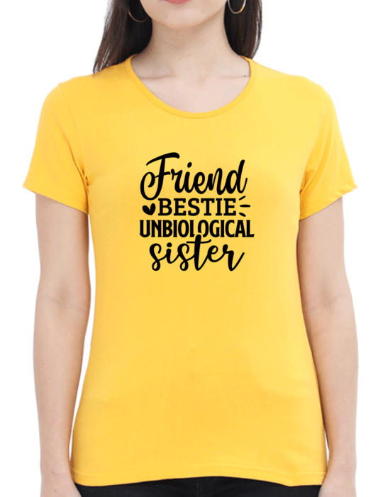 Celebrate Your Special Bond with the "Friend Bestie Unbiological Sister" T-shirt