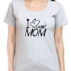 Grey Melange Express Your Love with the "I Love Mom" T-shirt
