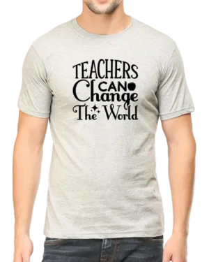 Grey Melange Empowerment in Education with the "Teachers Can Change The World" T-shirt