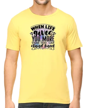 Yellow Find Strength with the "When Life Gives You More Than You Can Stand, Kneel" T-shirt