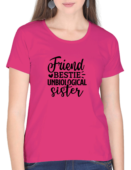 Celebrate Your Special Bond with the "Friend Bestie Unbiological Sister" T-shirt