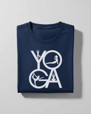 Yoga T-Shirt | Minimal & Mindful Cotton Tee - Navy Blue