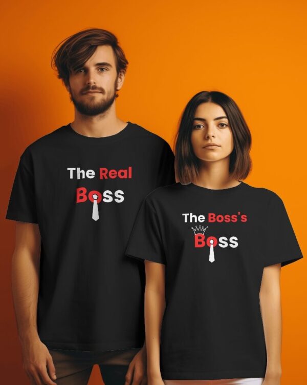 "The Real Boss - The Boss's Boss" Couples T-Shirts