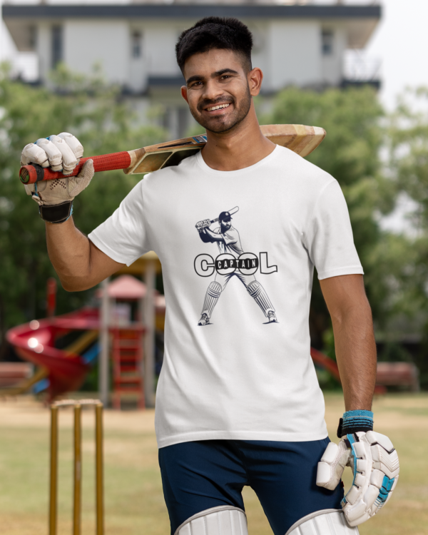 t-shirt-mockup-featuring-a-smiling-man-wearing-cricket-gear-m39970 Celebrate Cricket with Our "Captain Cool" MSD T-shirt