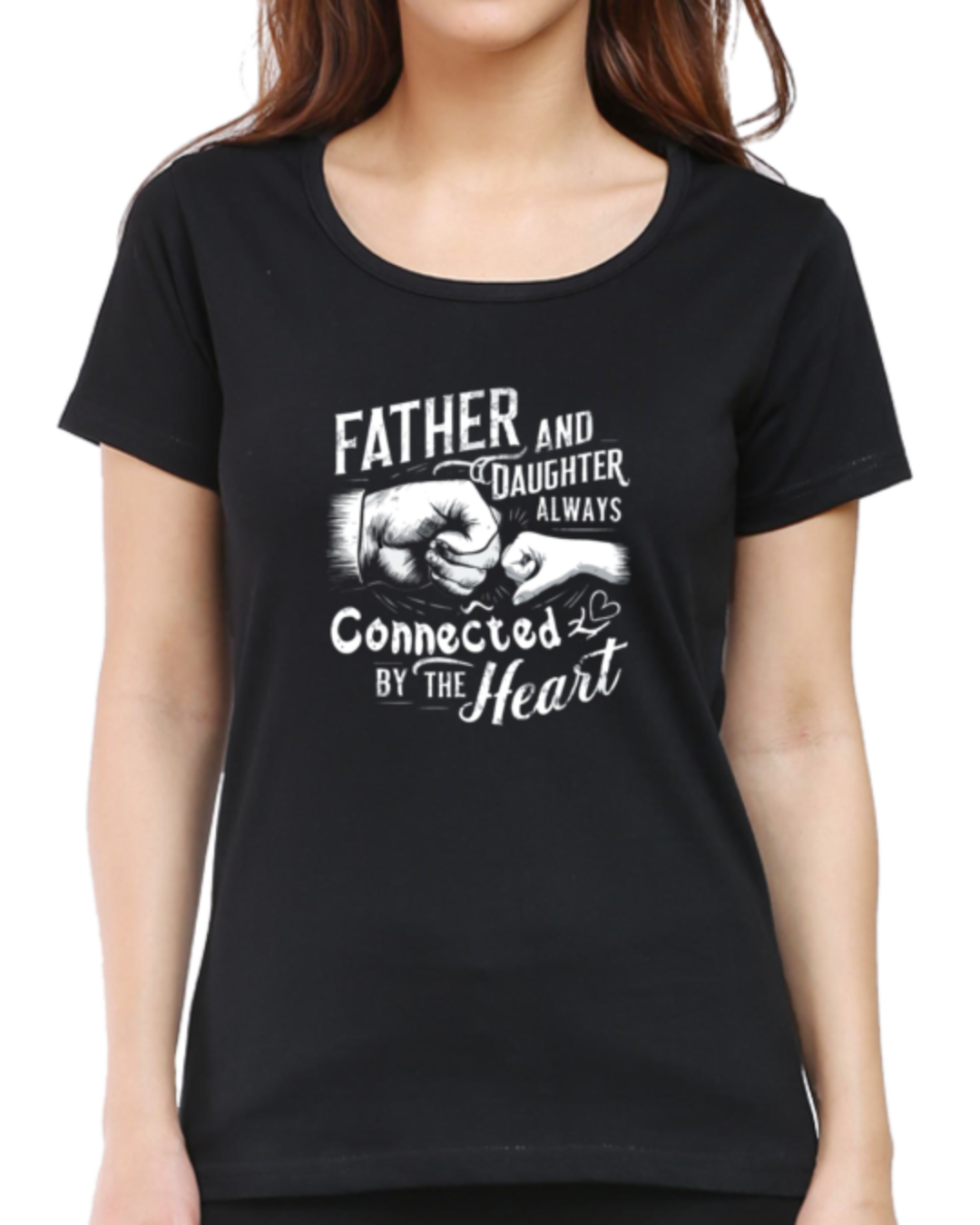 Father and Daughter, Always Connected by the Heart Unisex T-shirt