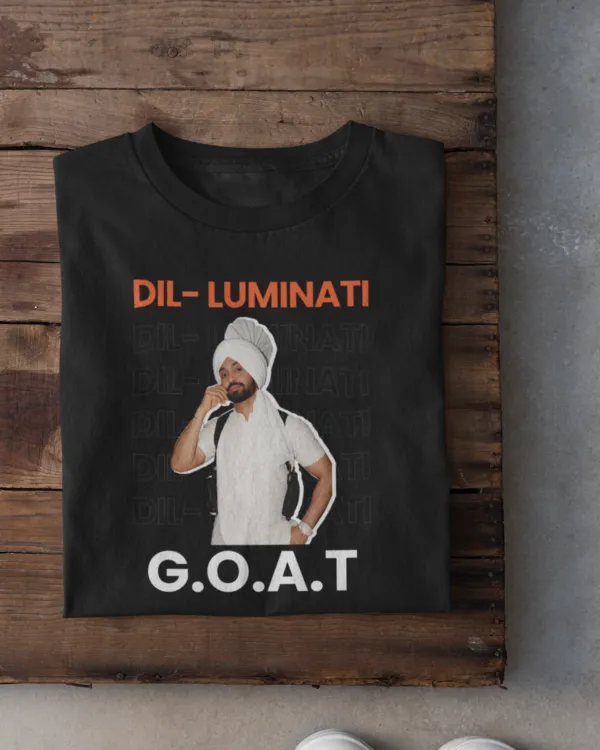 folded-tee-mockup-against-a-wooden-surface-33685 (8) Dil-Luminati G.O.A.T Unisex T-Shirt