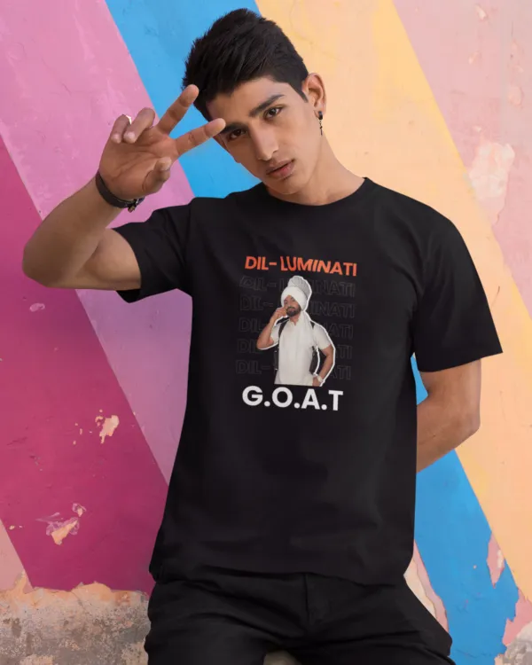 gildan-tee-mockup-of-a-serious-man-doing-the-peace-sign-with-his-hand-m31927 Dil-Luminati G.O.A.T Unisex T-Shirt