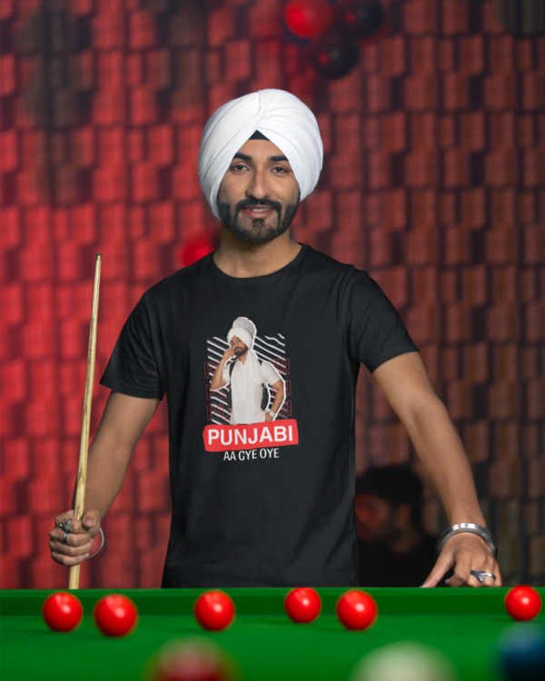 scott-international-t-shirt-mockup-of-a-man-with-a-turban-playing-pool-m38686 Punjabi Aa Gye OYE Unisex T-Shirt