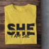 folded-tee-mockup-against-a-wooden-surface-33685 (6) She Knows Her Worth I Am She Woman's T-Shirt