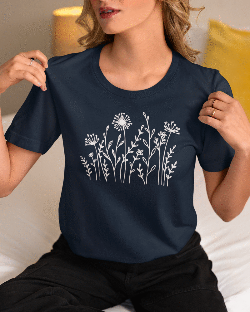 Wild Flowers Graphic Women's T-Shirt – Nature-Inspired Style & Comfort - Image 3