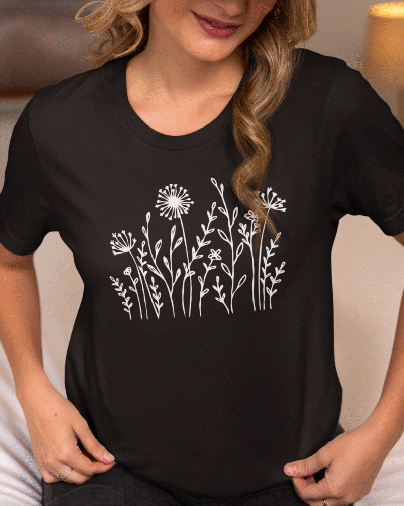 Wild Flowers Graphic Women's T-Shirt – Nature-Inspired Style & Comfort - Image 2