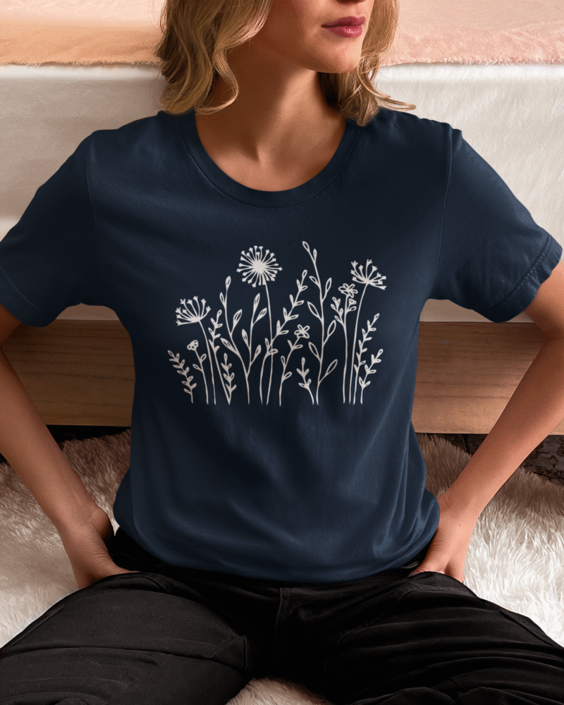 Wild Flowers Graphic Women's T-Shirt – Nature-Inspired Style & Comfort - Image 4