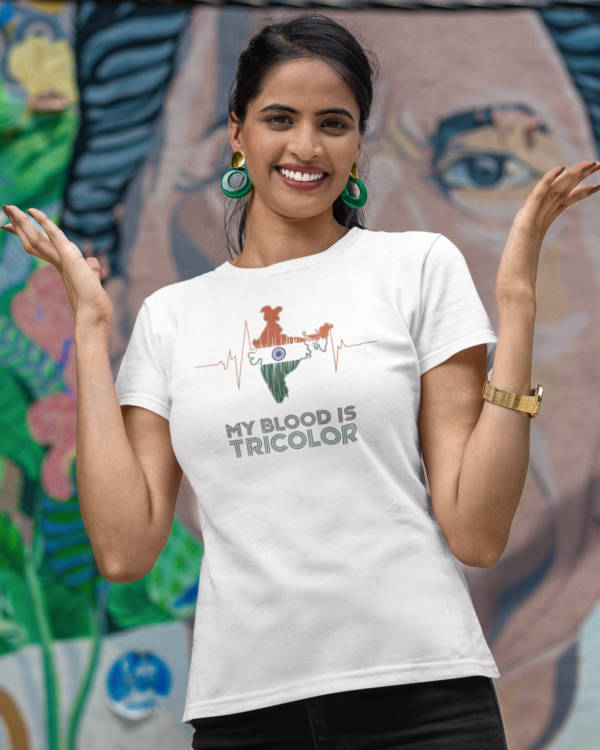 My Blood Is Tricolor T-Shirt – Wear Your Patriotism Proudly