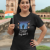 t-shirt-mockup-featuring-a-woman-holding-an-indian-flag-m29626 (1) I Sleep Because They Don’t Unisex T-Shirt – Tribute to Indian Armed Forces