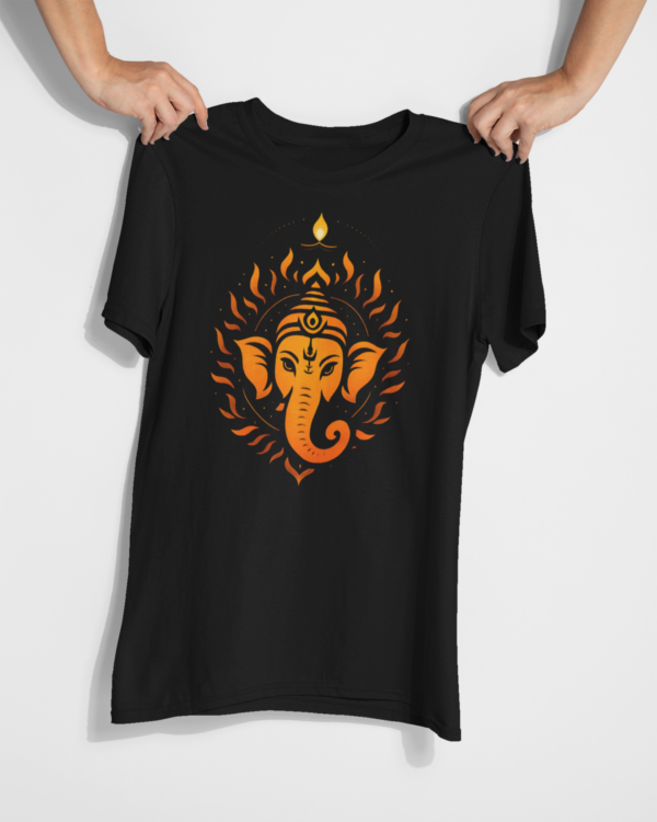 mockup-of-two-hands-holding-a-t-shirt-26737 (1) Ekadanta Unisex T-shirt – Lord Ganesha Inspired Spiritual Streetwear