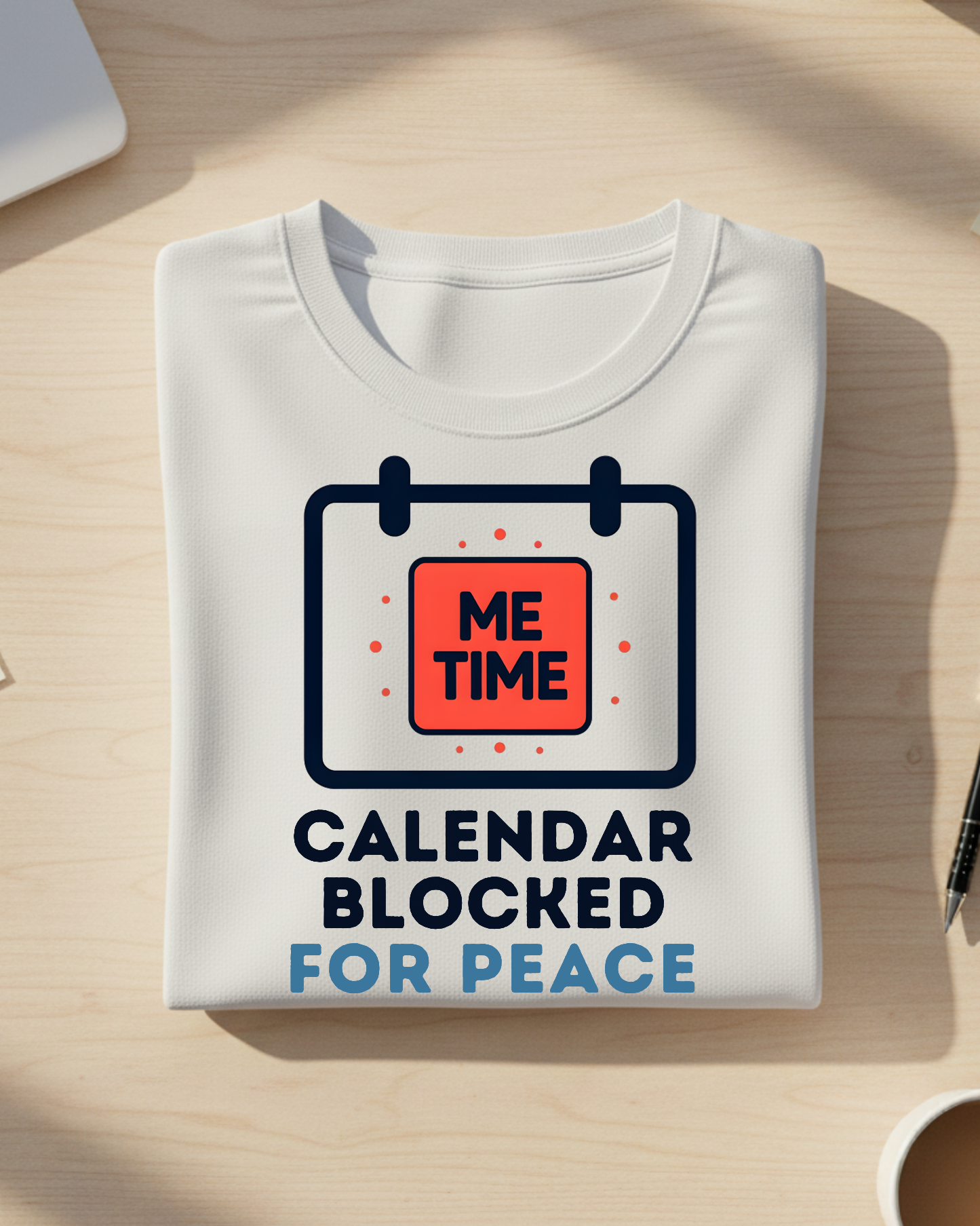 Calendar Blocked For Peace T-Shirt Mockup Zoom Calendar Blocked for Peace T-shirt