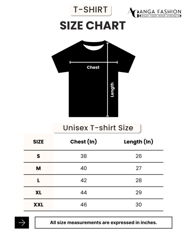 Unisex T-shirt Size Chart Flow Through the Moment Unisex T-shirt