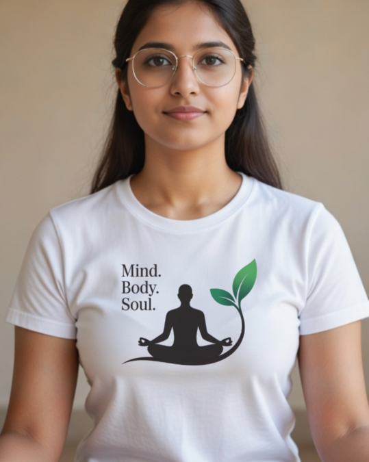 Mind. Body. Soul. Unisex T-shirt Mockup