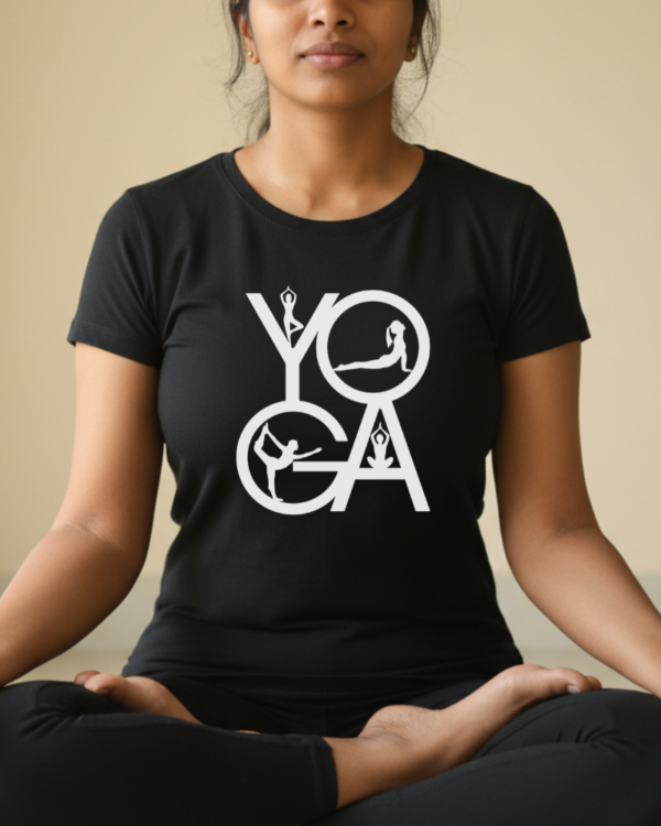 Yoga T-Shirt | Minimal Mindful Cotton Tee - Black
