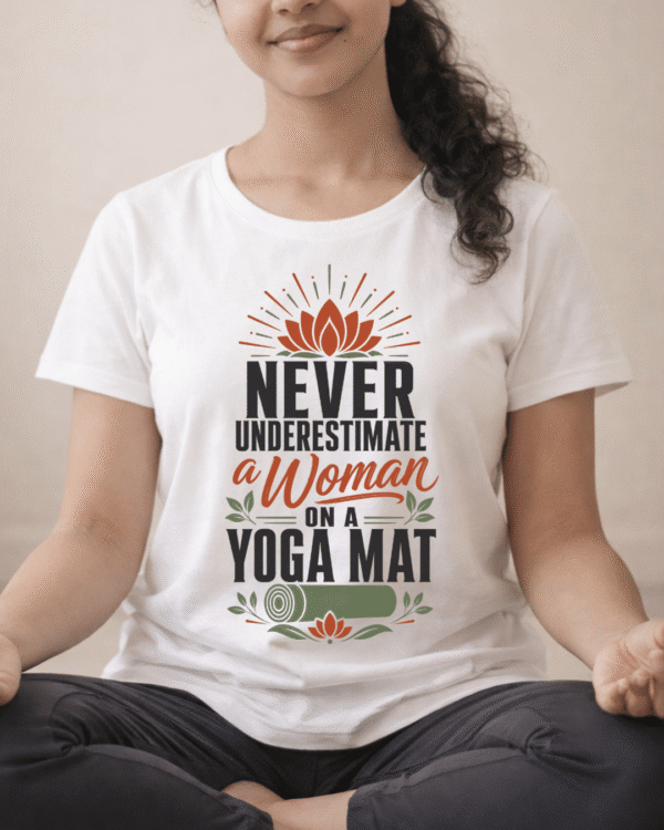 Never Underestimate a Woman on a Yoga Mat Unisex T-Shirt