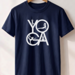 Yoga T-Shirt | Minimal & Mindful Cotton Tee - Navy Blue